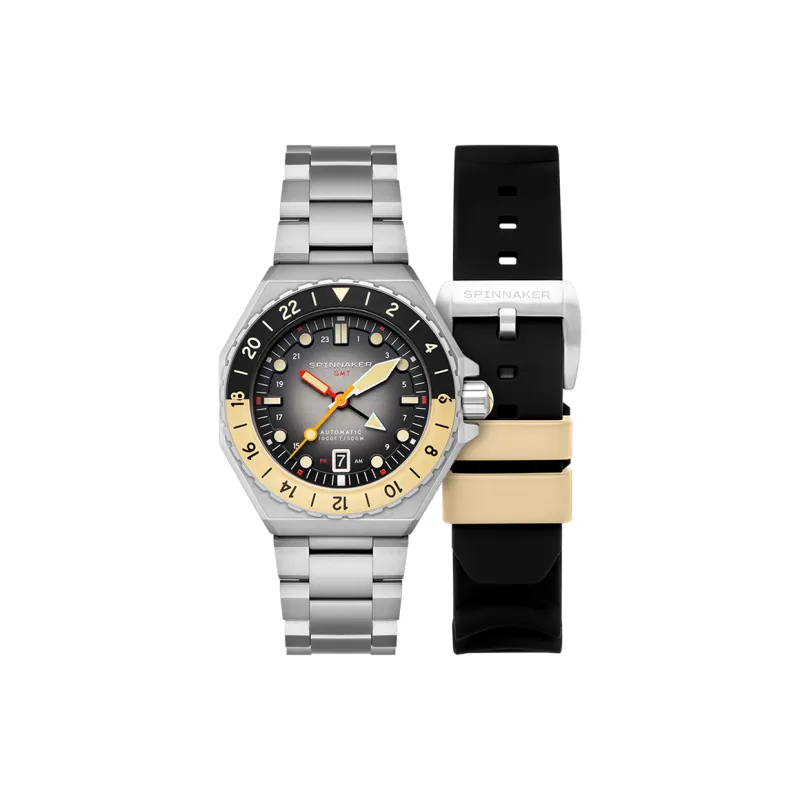 SPINNAKER Wrist Watch Automatic Mechanical Movement Stainless Steel Strap Black Dial Men's Watches-1