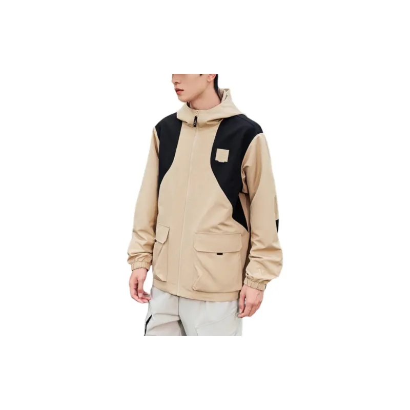 XTEP Jackets Coats Unisex Sand Stone/Jet Black-2