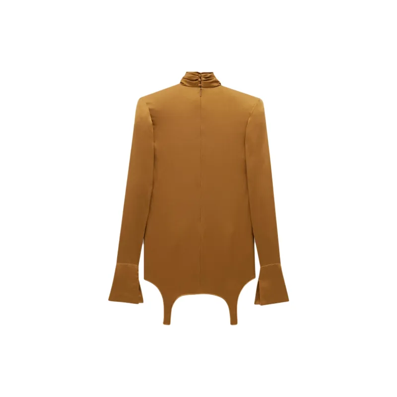 SAINT LAURENT Twist-Neck Garter Blouse-1