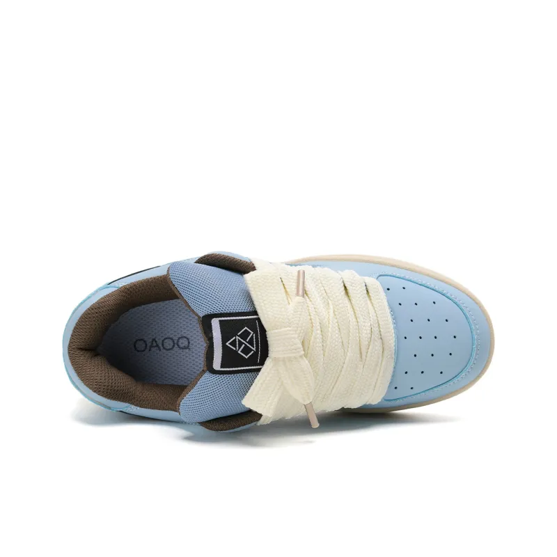 OAOQ Height Increasing Wear-Resistant Lightweight Breathable Slip-Resistant Low-Top Skateboard Shoes Unisex Box-23