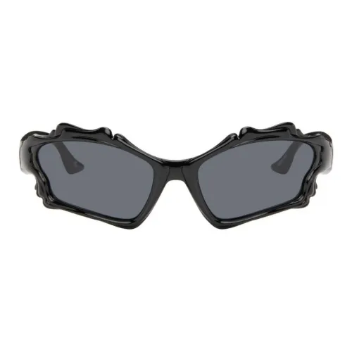 Le Specs Acetate Irregular Shape sunglasses ports Women's Black