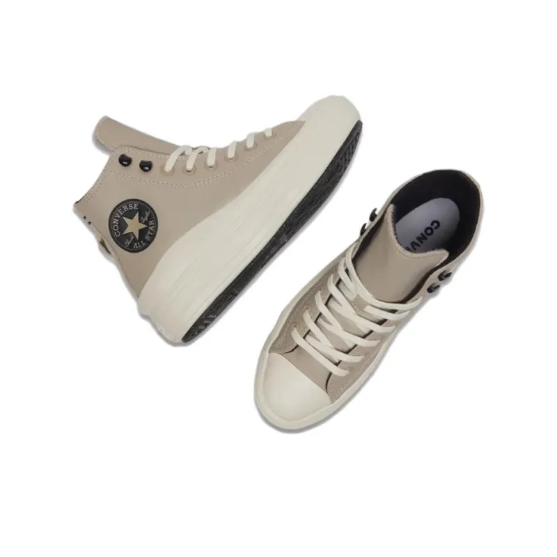 Converse CHUCK TAYLOR Anti Slip Wear Resistant High Top Skateboard Shoes Women's Beige-3