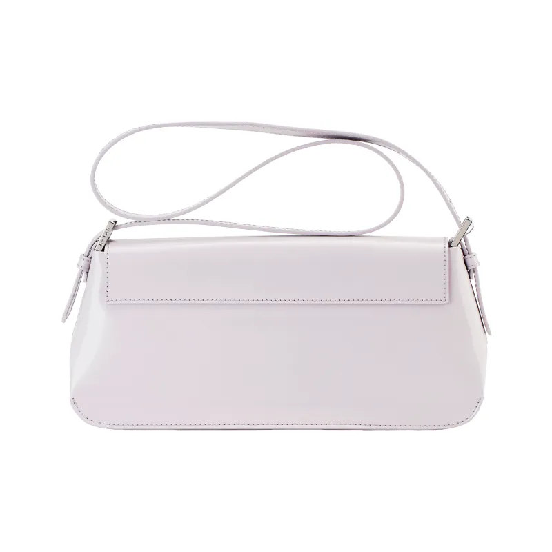 By Far Matilda Cow Leather Baguette Bag, Shoulder Bag, Handbag Large Size Women's Dawn Purple-4