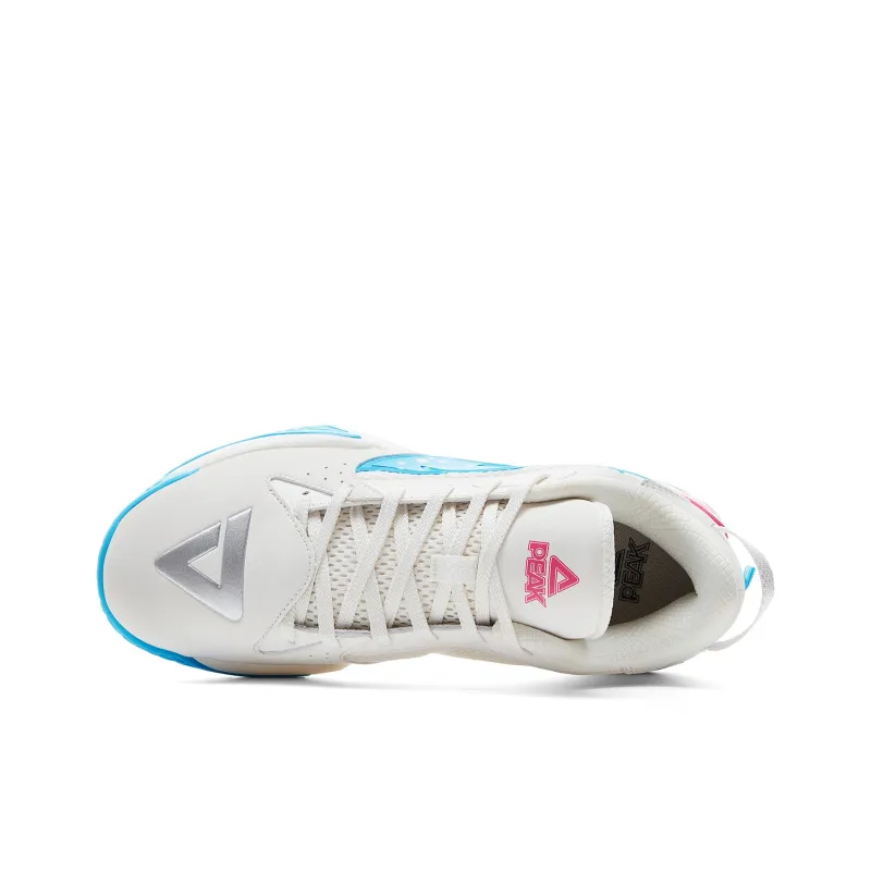 PEAK Taichi Outdoor Dominator Pro Cushioning Rebound Slip-Resistant Low-Top Basketball Shoes Men's Ivory Blue-3