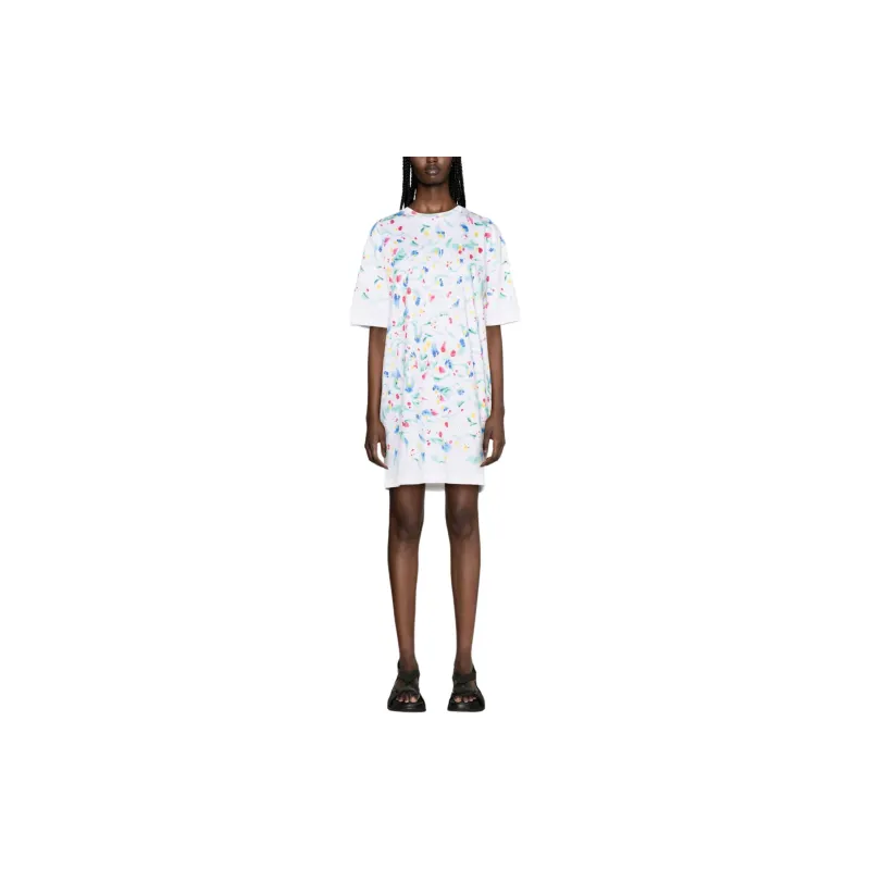 MARNI Abstract print Cotton T shirt Dress-1