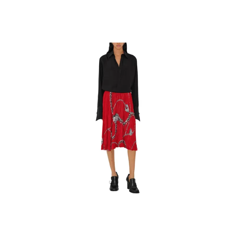 Burberry Chain-print Pleated Miniskirt-2