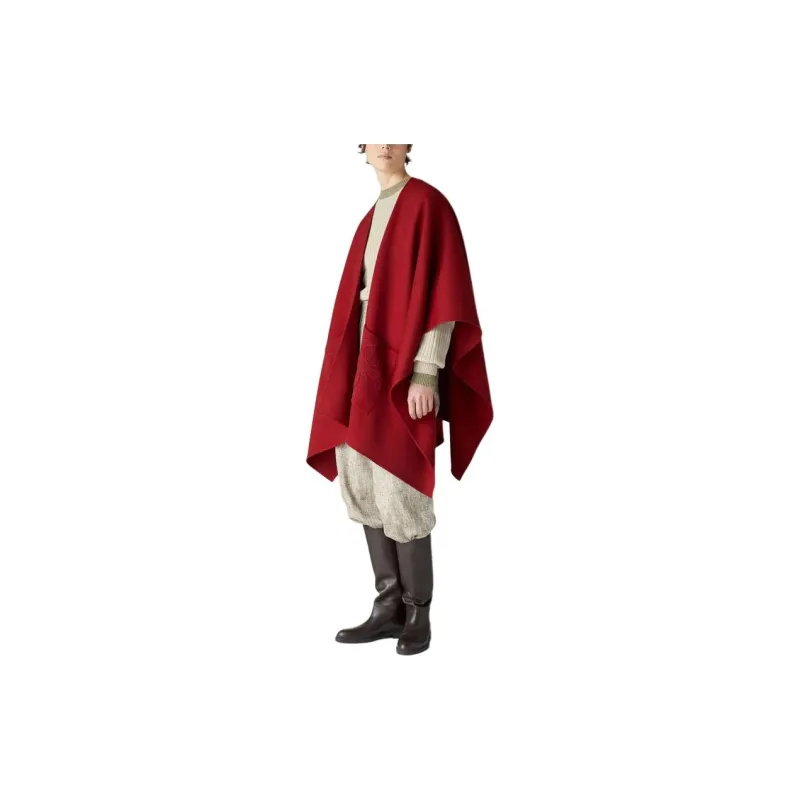 Loro Piana Teodora Cape Cloaks Women's Red-1