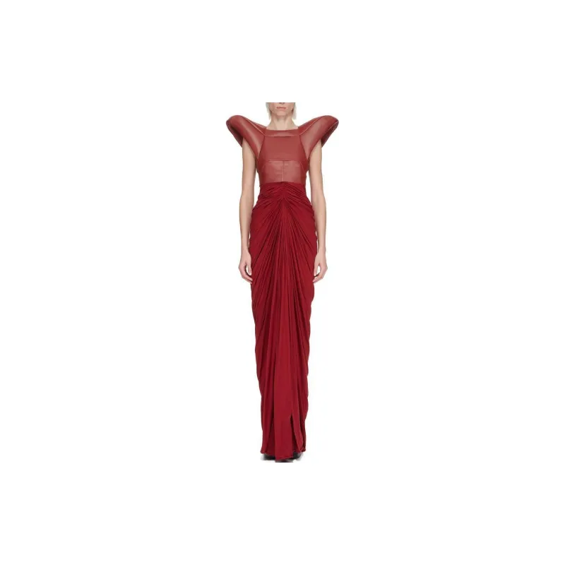 RICK OWENS/RO Kunst Top In Cardinal Sleeveless Dress Women's Red-1