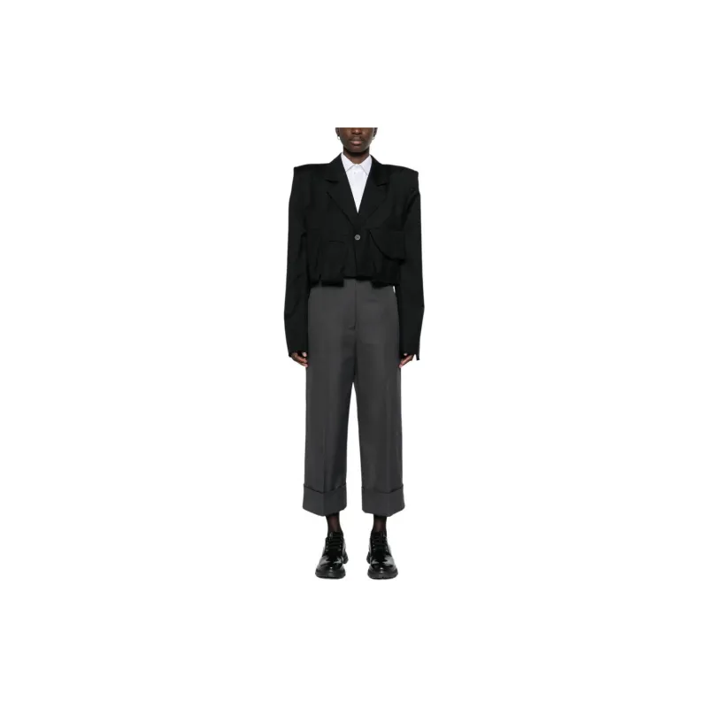 THOM BROWNE High waisted Canvas Trousers-1