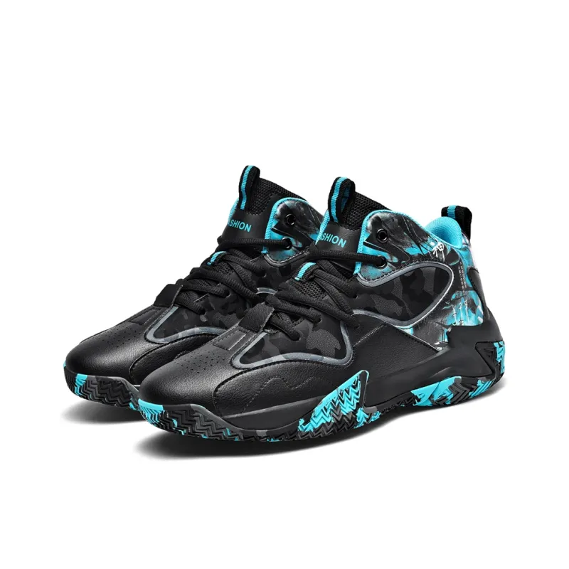 Black tailed Deer Thermal Cushioning Abrasion Resistant Slip Resistant High Top Basketball Shoes Unisex-9