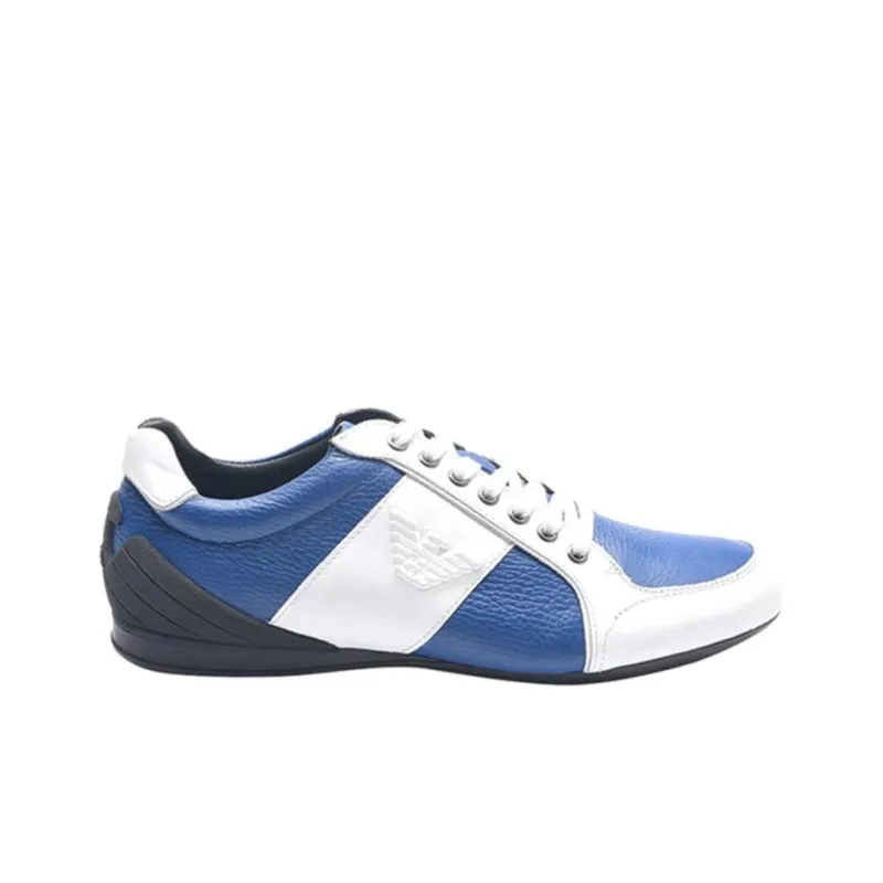 EMPORIO ARMANI Anti Slip Wear Resistant Low Top Sports Casual Shoes Men's Blue White-1