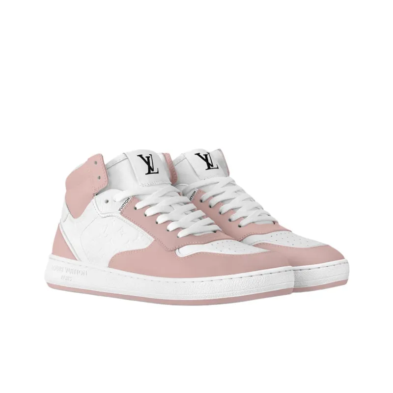 LOUIS VUITTON Stadium Mid Top Skateboard Shoes Women's Pink-2