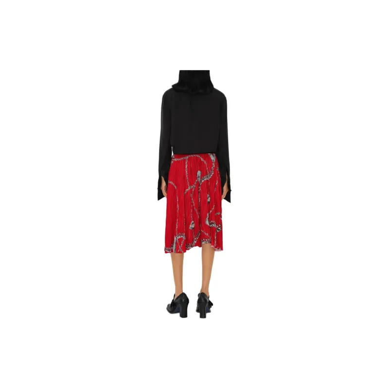 Burberry Chain-print Pleated Miniskirt-3