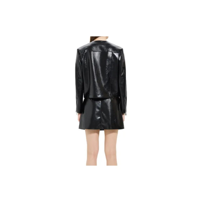THEORY Leather Jacket Women's Black-2