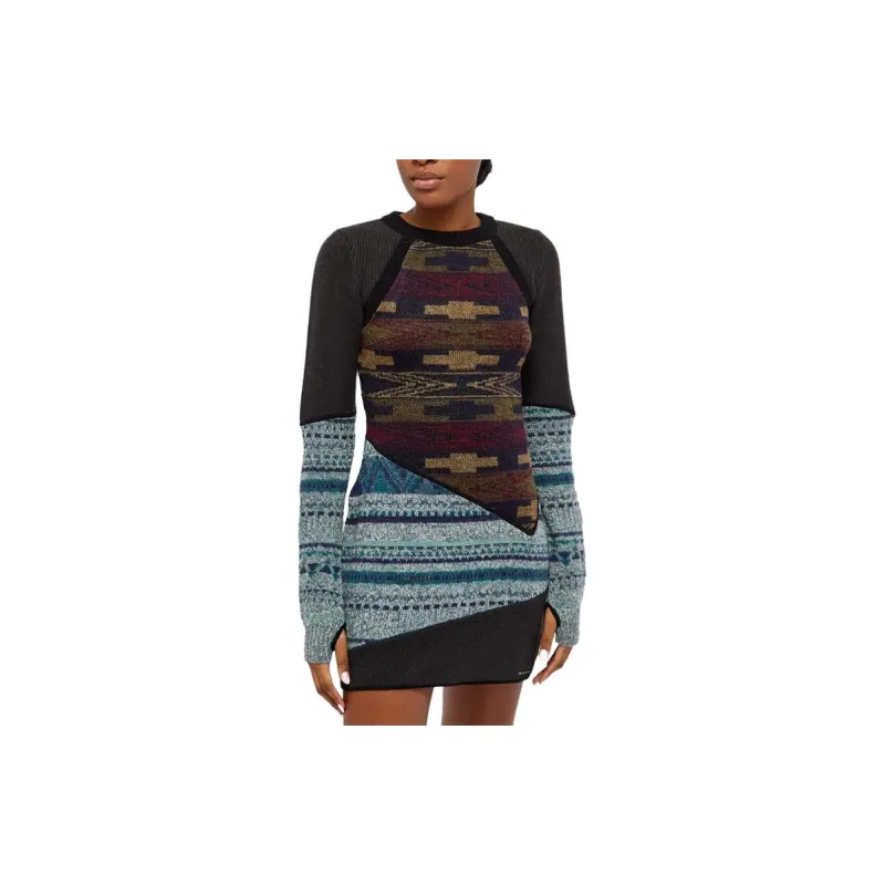 Marine Serre Long sleeved Knit Dress-3