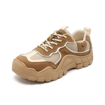 RED DRAGONFLY Flat Shoes Wear resistant And Lightweight Low Top Casual Shoes Women's Brown Apricot