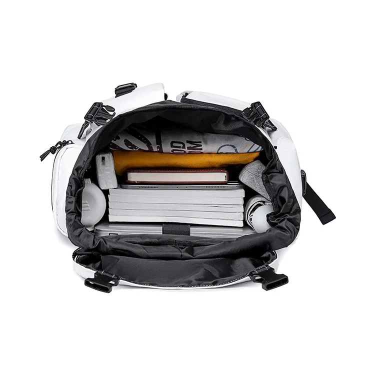 WINNER Polyester Backpack Large Size Unisex White/Black-6
