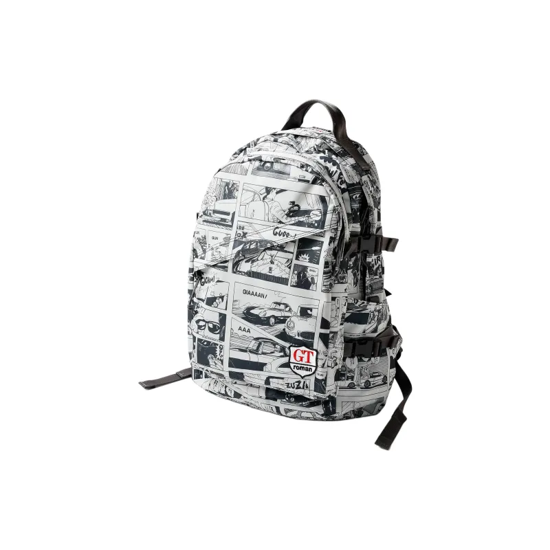 BALLISTICS Nylon Backpack Unisex Black/Gold/Comics Pattern-3