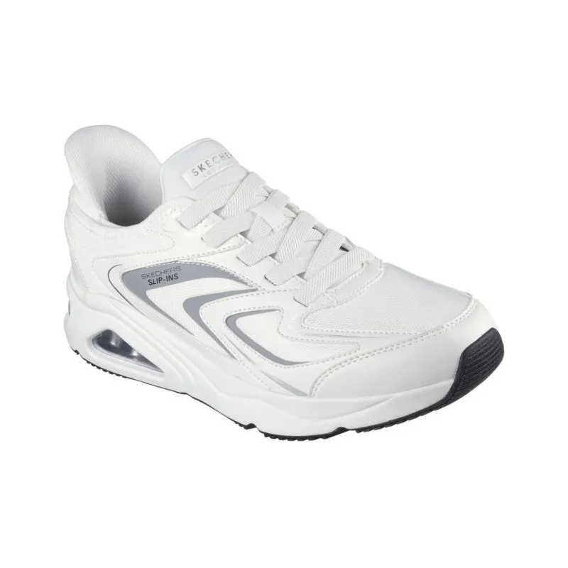 Skechers Slip Ins Anti Slip Wear Resistant Low Top Casual Shoes Men's White Gray-2