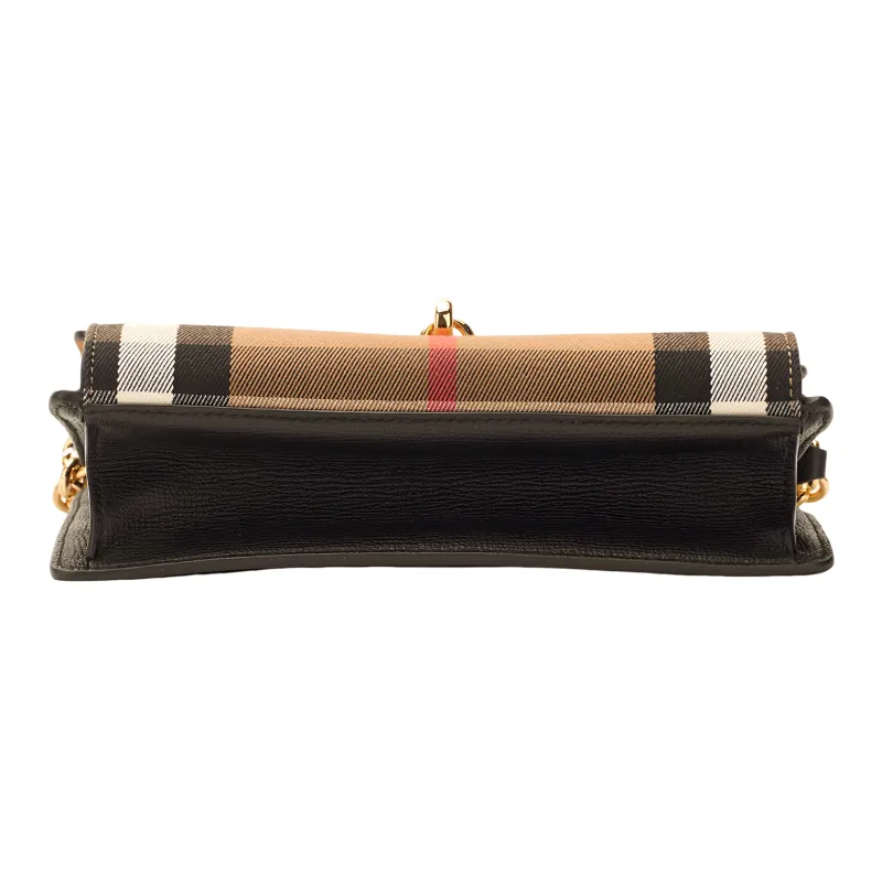 Burberry Cotton Linen Blend Crossbody Bag, Shoulder Bag Women's Black & Multicolor-6