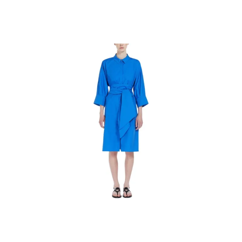 'S MAX MARA Belted Long Sleeved Dress-1