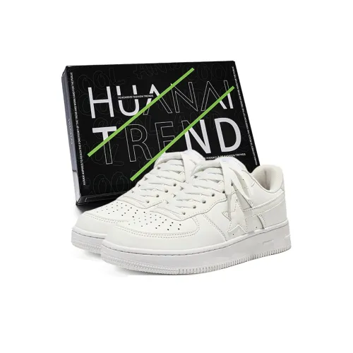 HUANAI Skateboard Shoes Unisex Low-Top White