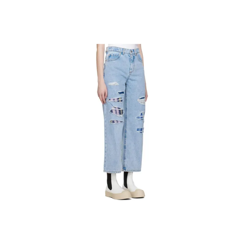 MARNI Mohair Patch Denim Jeans 'Illusion Blue'-3