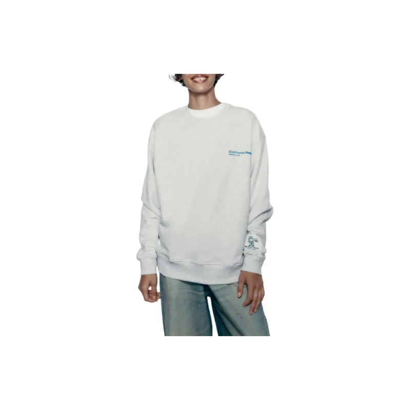 ZARA Sweatshirt Women's Zebra Print Gray-1