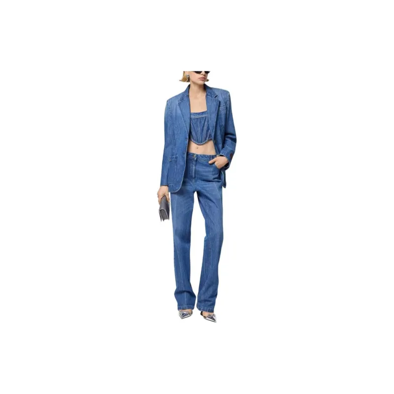 VERSACE Stone Wash Denim Top 'Medium Blue'-1