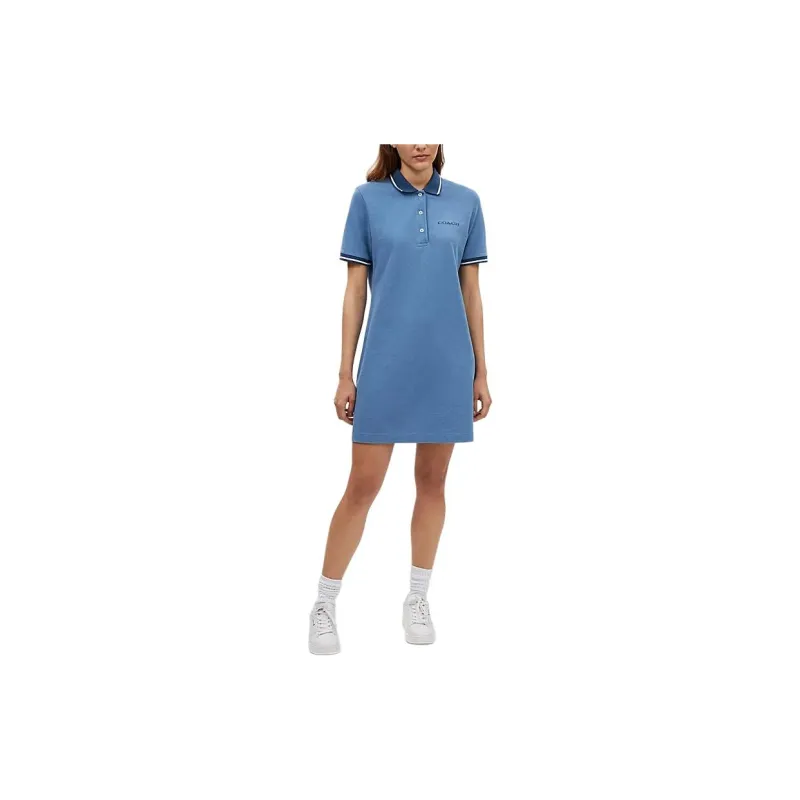 COACH SS24 Short Sleeved Dress Women's Sky Blue-1
