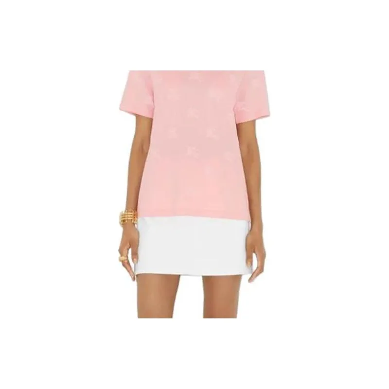 Burberry Equestrian Knight Round Neck T shirt Pink-3