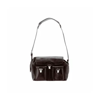 Lemaire Cow Leather Handbag Shoulder Bag Medium Size Women's Dark Brown