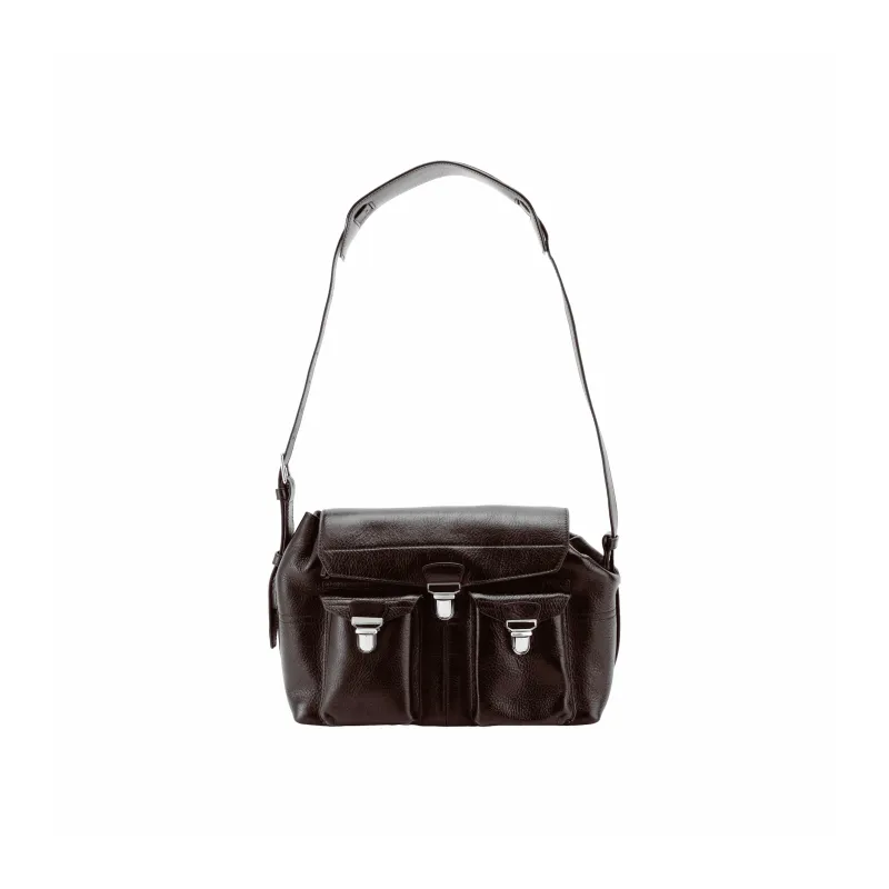Lemaire Cow Leather Handbag Shoulder Bag Medium Size Women's Dark Brown-0