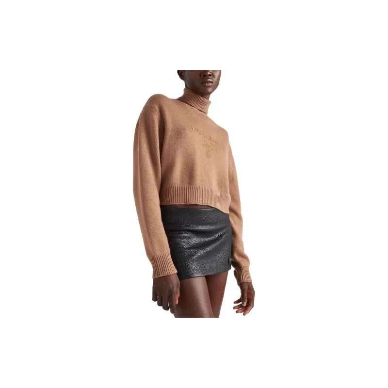 PRADA Logo embroidered Cashmere Jumper-3