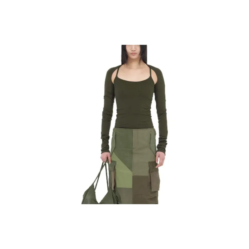WE11DONE Crop Tops Women's Green-2