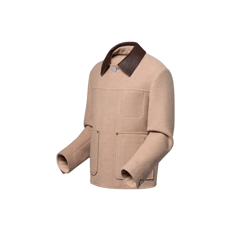 LOUIS VUITTON Double Face Silk And Wool Blend Chic Workwear Blouson-2