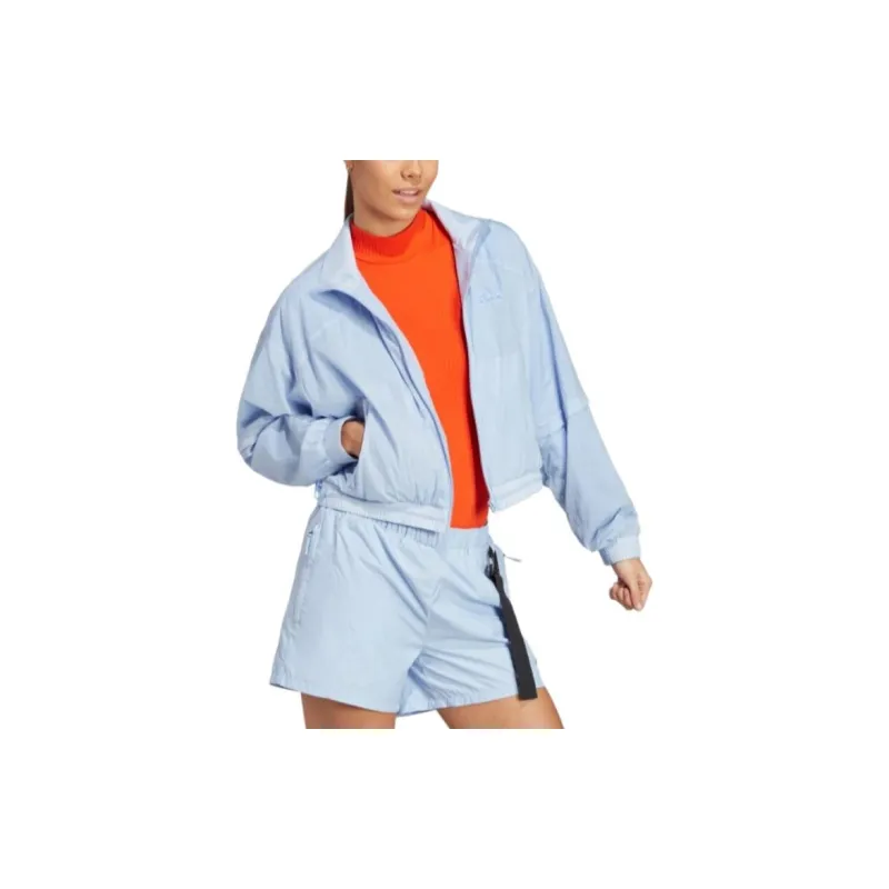 Adidas Jackets Coats Women's Light Powder Blue/Blended Blue-3