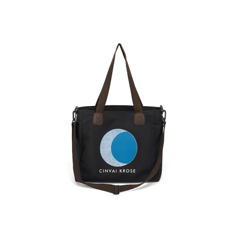 CinvaiKrose Fabric Canvas Tote Bag, Tote Bag, Shopping Bag, Crossbody Bag, Shoulder Bag Large Size Women's Black-1