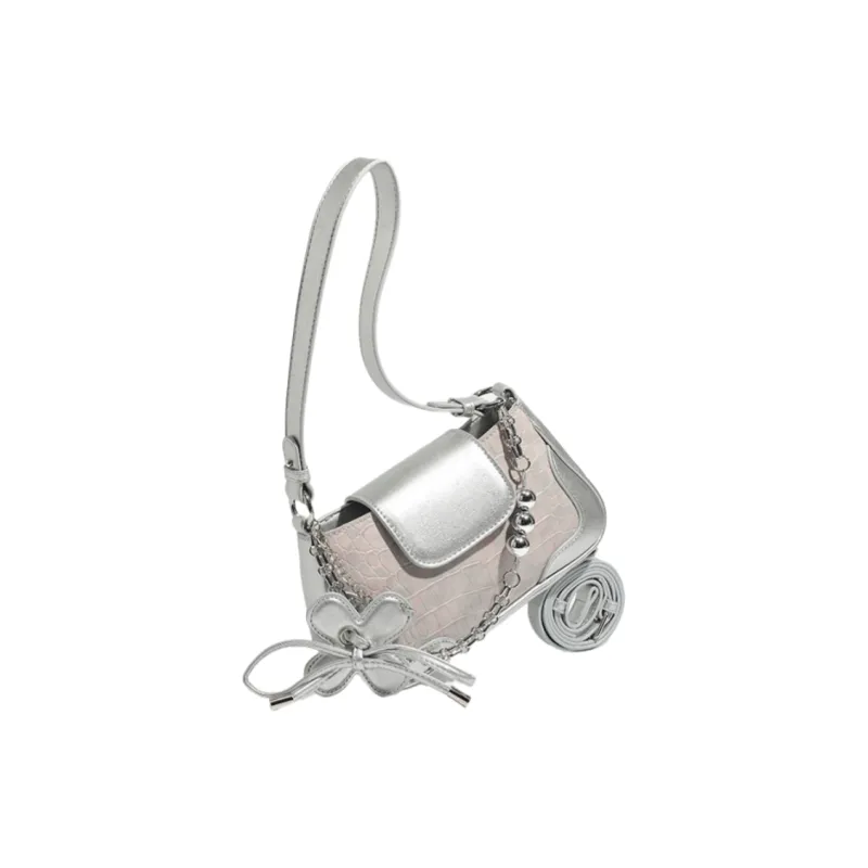 NOMK PU Shoulder Bag, Crossbody Bag Women's Dusty Pink-2