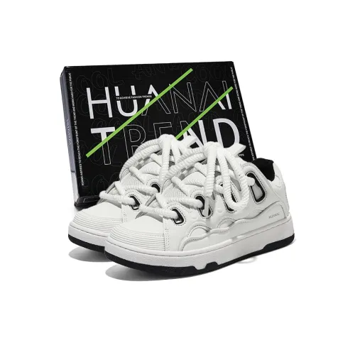 HUANAI Skateboard Shoes Unisex Low-Top White