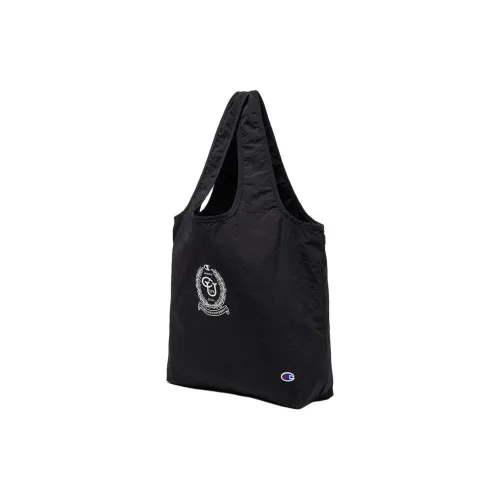 Champion Nylon Tote Bag Shopping Bag Shoulder Bag Handbag Regular Unisex Black