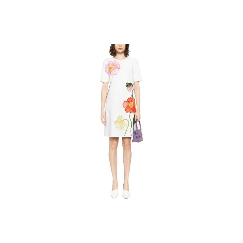 OSCAR DE LA RENTA Short-Sleeved Dresses Women's White-1