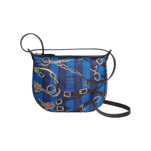 HERMES Makeup Bags Mosaic Blue/Ebony/Naval Blue