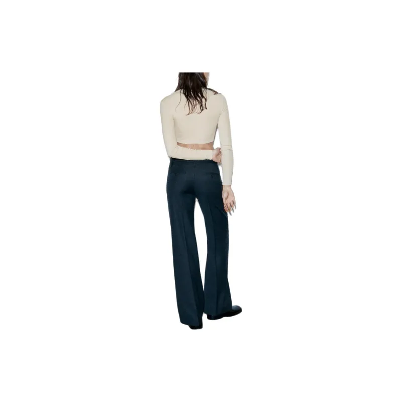ZARA Drop Shoulder Sleeve T Shirt Women's Beige-3