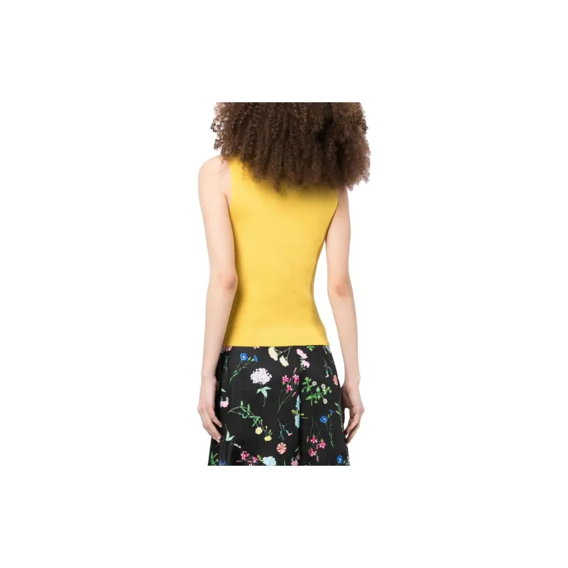Oscar De La Renta Ribbed-knit Sleeveless Top-2