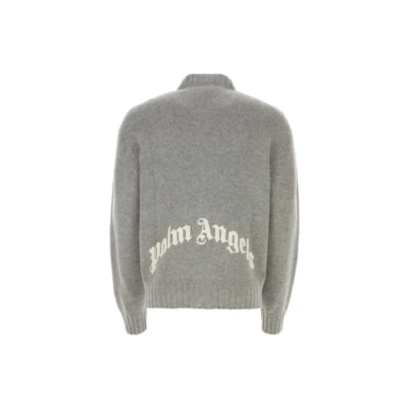 PALM ANGELS Logo Intarsia Buttoned Cardigan-1