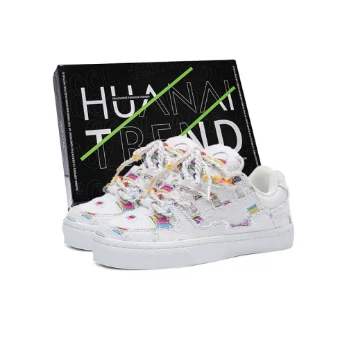 HUANAI Skateboard Shoes Unisex Low-Top White