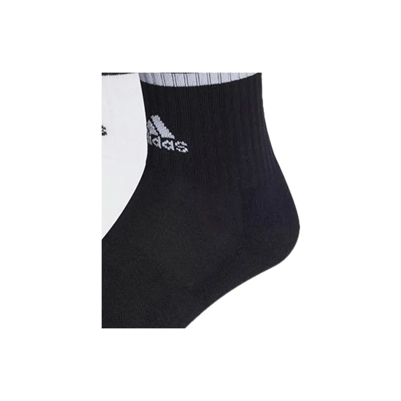 Adidas Mid Calf Socks Unisex Black White Gray 6 Pack-4