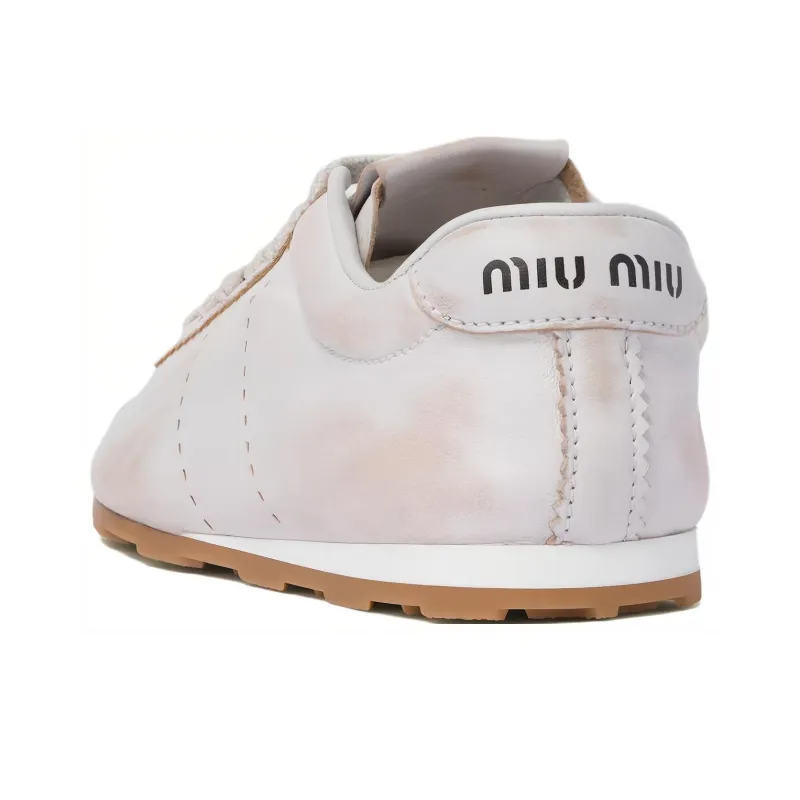 MIU MIU Plume Low Top Casual Shoes Women's White-4