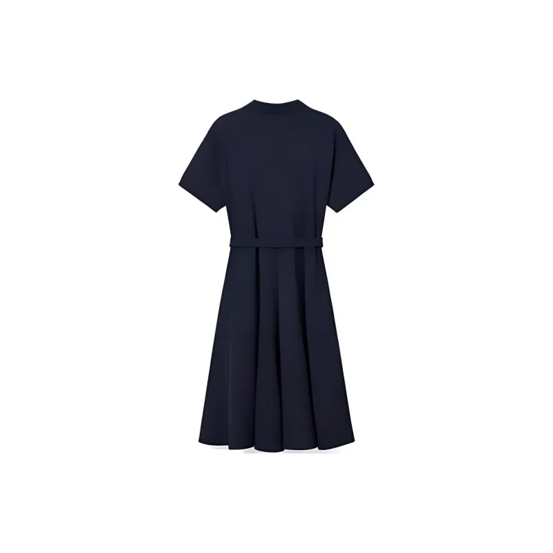 LACOSTE Short Sleeved Dress Women's Dark Green-1